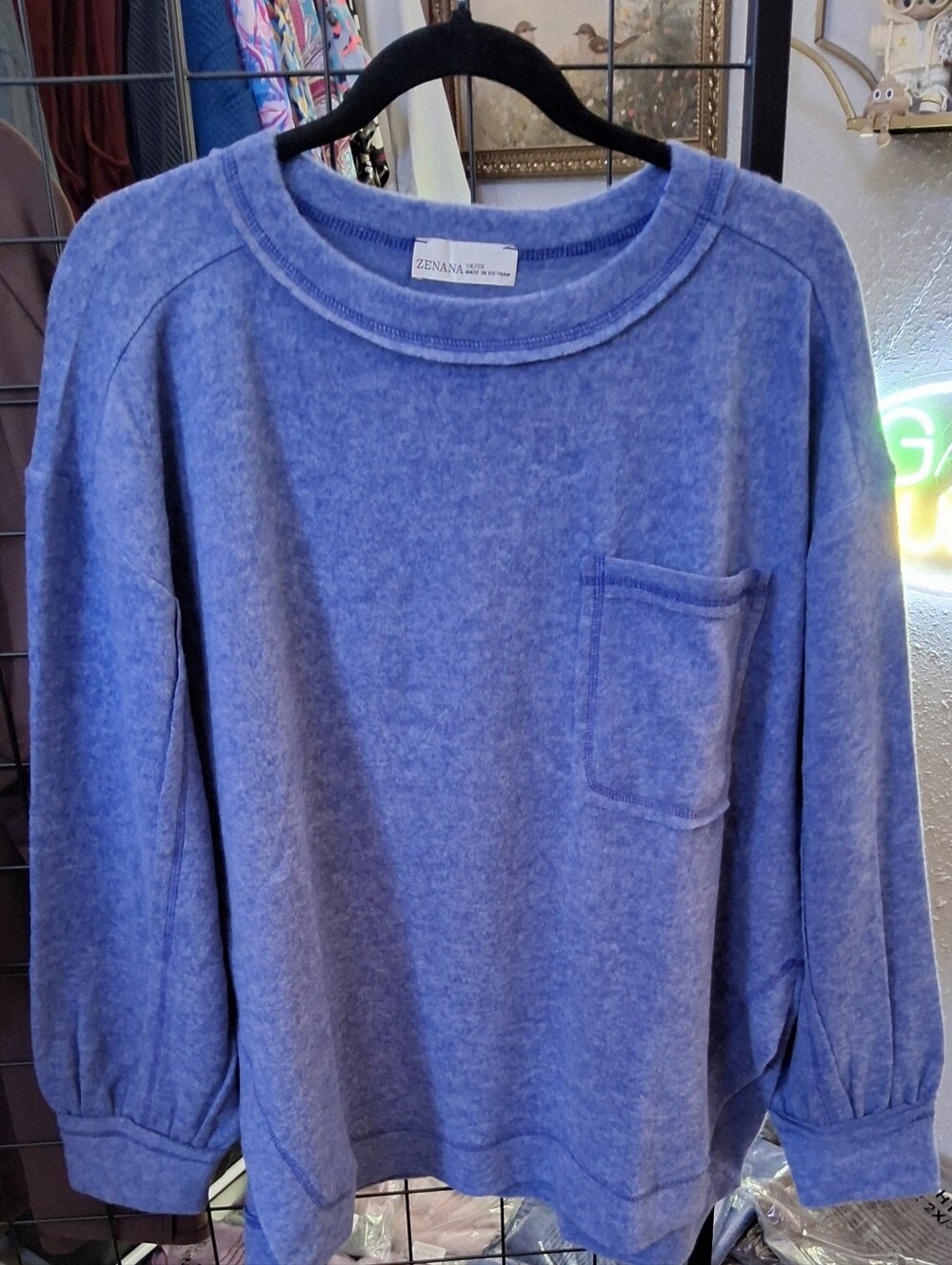 Zenana Long Sleeve HACCI brushed Cotton Sweatshirt